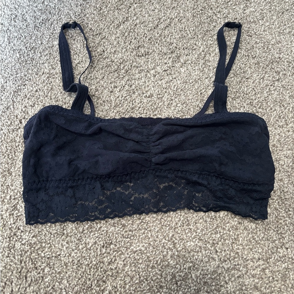 Gilly Hicks Bralette Lace with Adjustable Straps Navy Blue